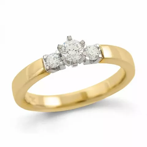 diamant ring in 14 karaat goud-en witgoud 0,36 ct