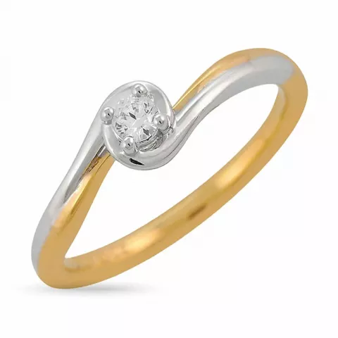ring in 14 karaat goud-en witgoud 0,11 ct