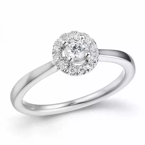 diamant ring in 14 karaat witgoud 0,25 ct