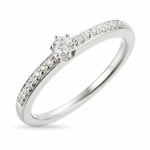 diamant ring in 14 karaat witgoud 0,09 ct 0,076 ct
