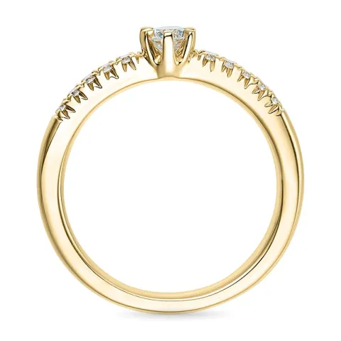 diamant gouden ring in 14 karaat goud 0,18 ct 0,12 ct