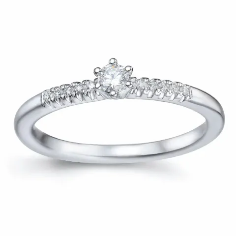 diamant witgouden ring in 14 karaat witgoud 0,11 ct 0,06 ct