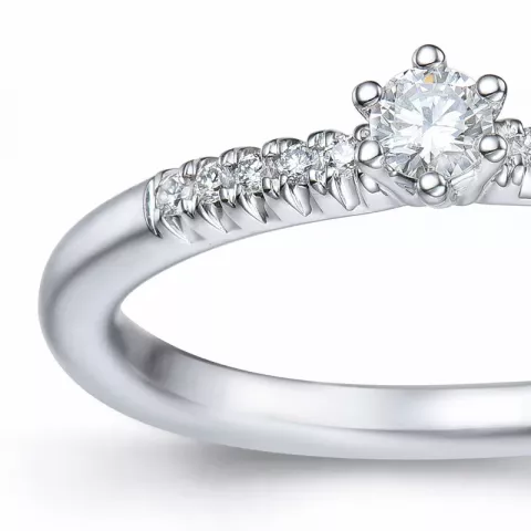 diamant witgouden ring in 14 karaat witgoud 0,11 ct 0,06 ct