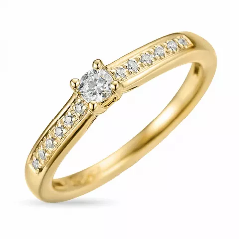 diamant ring in 14 karaat goud 0,1 ct 0,056 ct