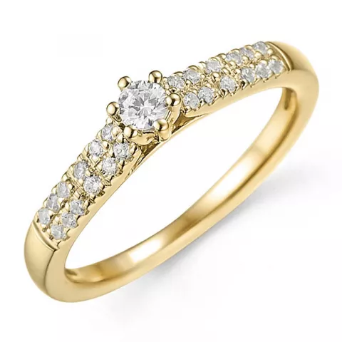 echt diamant diamant ring in 14 karaat goud 0,10 ct 0,12 ct