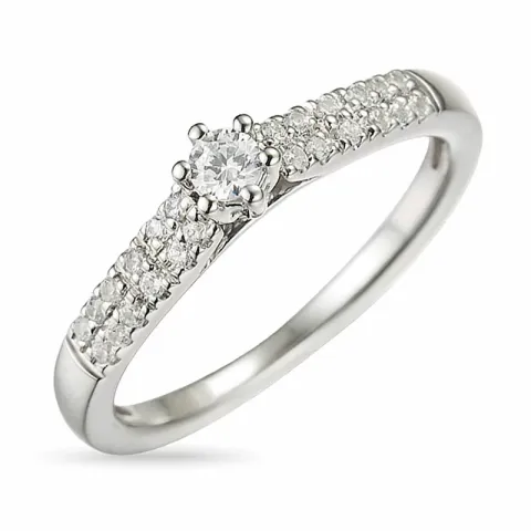 diamant ring in 14 karaat witgoud 0,10 ct 0,12 ct