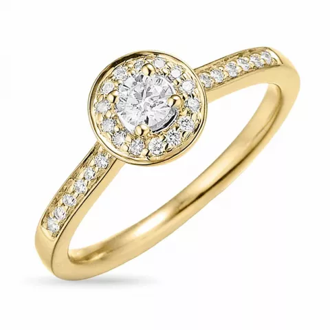 diamant ring in 14 karaat goud 0,34 ct