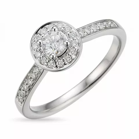 diamant ring in 14 karaat witgoud 0,34 ct