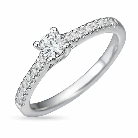 diamant ring in 14 karaat witgoud 0,24 ct 0,162 ct