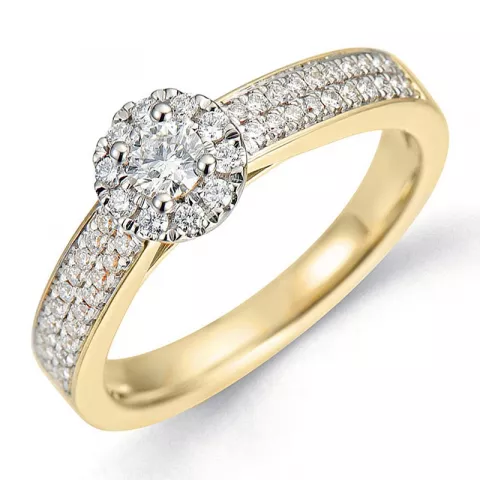 diamant ring in 14 karaat goud-en witgoud 0,31 ct 0,20 ct ct