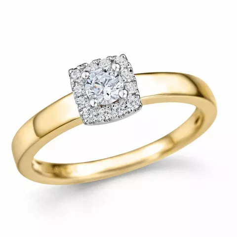 testsieraad diamant ring in 14 karaat goud-en witgoud