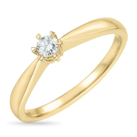 diamant ring in 14 karaat goud 0,12 ct