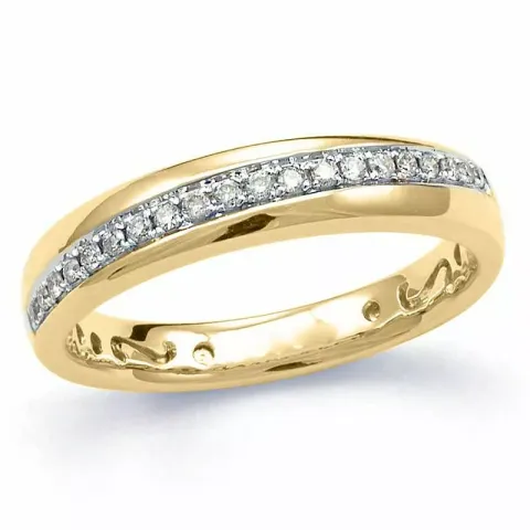 diamant ring in 14 karaat goud-en witgoud 0,122 ct