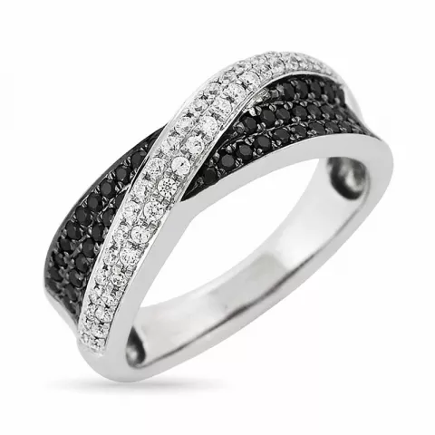 zwart diamant witgouden ring in 14 karaat witgoud 0,23 ct 0,3 ct