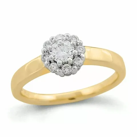 Rond diamant ring in 14 karaat goud 0,26 ct 0,24 ct