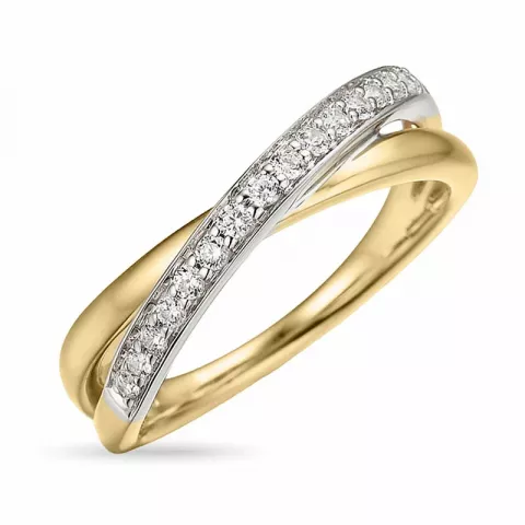 diamant ring in 14 karaat goud-en witgoud 0,19 ct