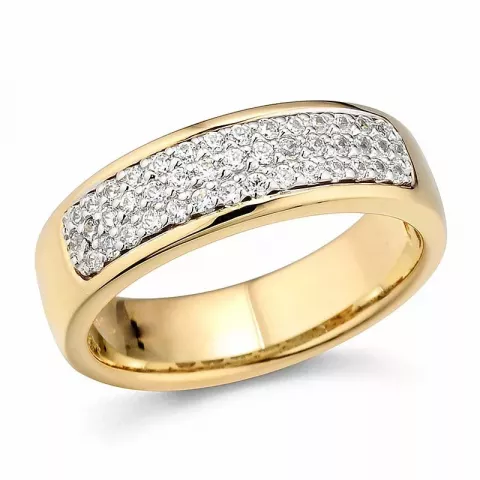 breed diamant ring in 14 karaat goud-en witgoud 0,326 ct