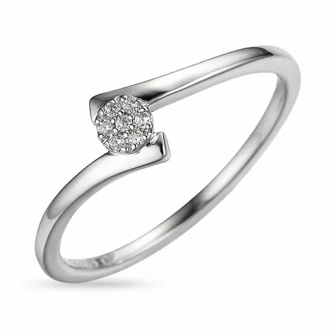 diamant ring in 14 karaat witgoud 0,03 ct