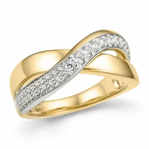 testsieraad diamant ring in 14 karaat goud-en witgoud 0,30 ct