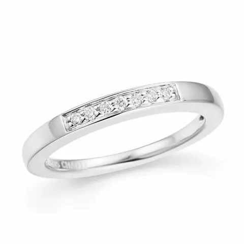 Smal diamant witgouden ring in 14 karaat witgoud 0,07 ct