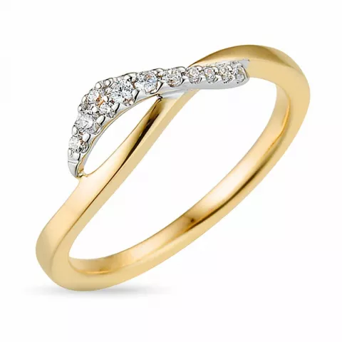 diamant ring in 14 karaat goud-en witgoud 0,09 ct