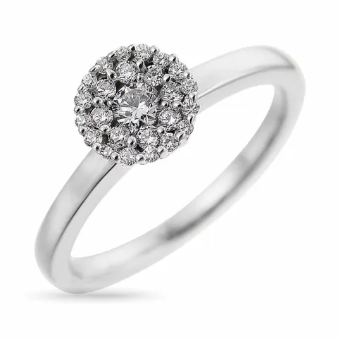 rond diamant ring in 14 karaat witgoud 0,11 ct 0,192 ct