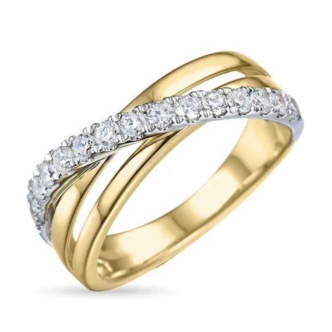 Abstract briljant ring in 14 karaat goud-en witgoud 0,50 ct