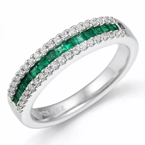 Smaragd diamant ring in 14 karaat goud 0,19 ct 0,40 ct