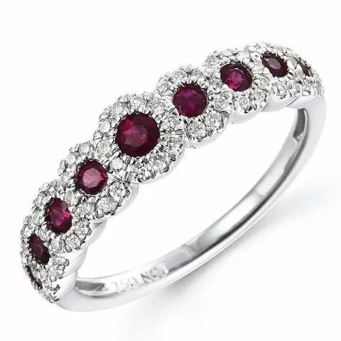 robijn diamant ring in 14 karaat witgoud 0,46 ct 0,23 ct