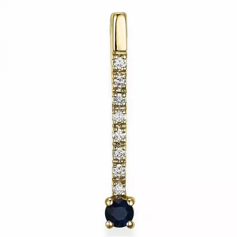 Trendy saffier diamanten hanger in 14 caraat goud 0,07 ct 0,14 ct