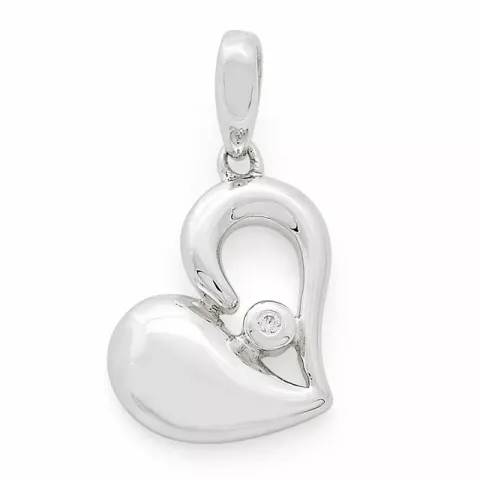 hart diamanten hanger in 14 caraat witgoud 0,01 ct