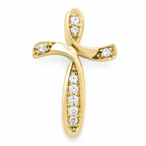 kruis diamanten hanger in 14 caraat goud 0,10 ct