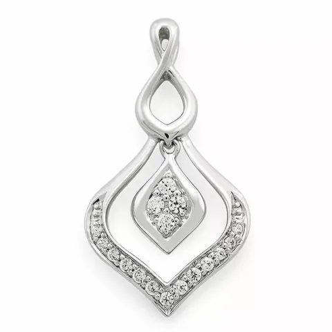 diamanten hanger in 14 caraat witgoud 0,16 ct