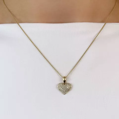 hart diamanten hanger in 14 caraat goud 0,35 ct