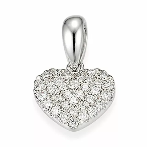 hart diamant hanger in 14 caraat witgoud 0,25 ct