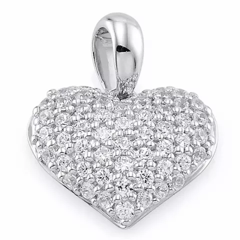 hart diamanten hanger in 14 caraat witgoud 0,35 ct
