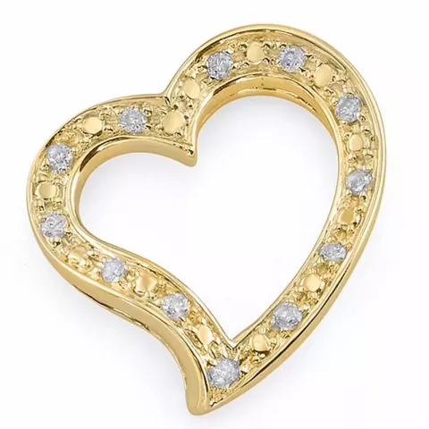 hart diamanten hanger in 14 caraat goud 0,07 ct