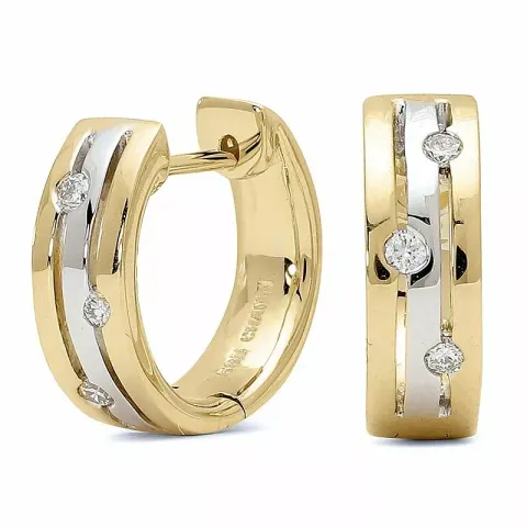 13 mm diamant creool in 14 karaat goud en witgoud met diamant