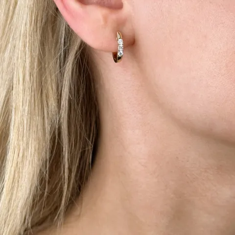 14 mm diamant creool in 14 karaat goud met diamanten