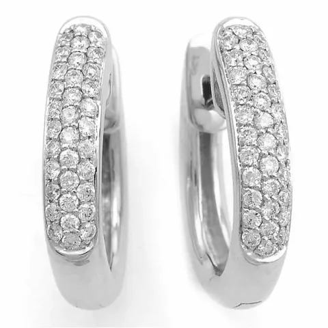 18 mm diamant creool in 14 karaat witgoud met diamant