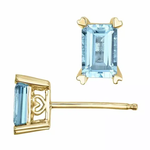 2 x 0,7 ct sieraad lichtblauwe topaas oorsteker in 14 karaat goud met topaas