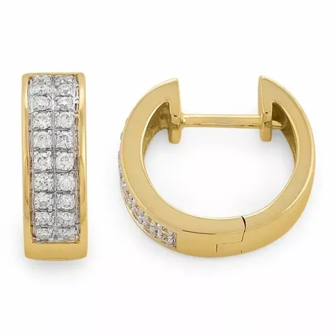 13 mm diamant creool in 14 karaat goud en witgoud met diamant