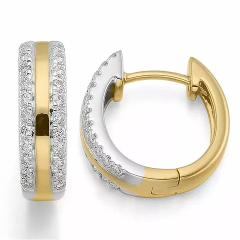 13 mm diamant creool in 14 karaat goud en witgoud met diamant