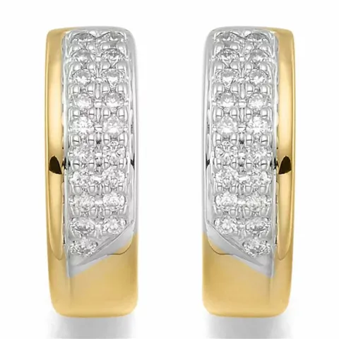 14 mm diamant creool in 14 karaat goud en witgoud met diamant
