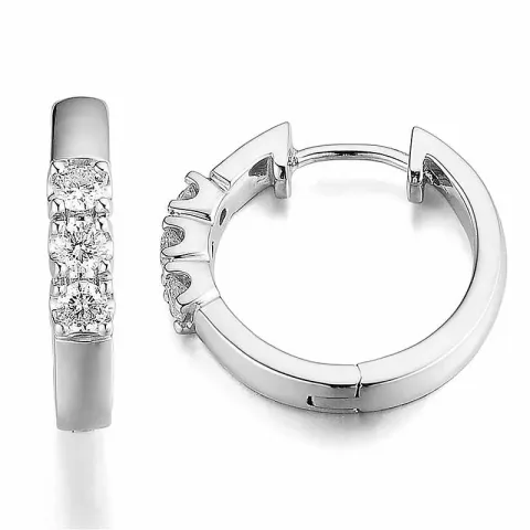 16 mm diamant creool in 14 karaat witgoud met diamant