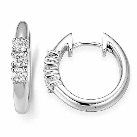 16 mm diamant creool in 14 karaat witgoud met diamant