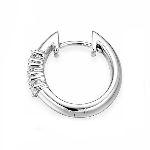 1/2 paar 16 mm diamant creool in 14 karaat witgoud met diamant 