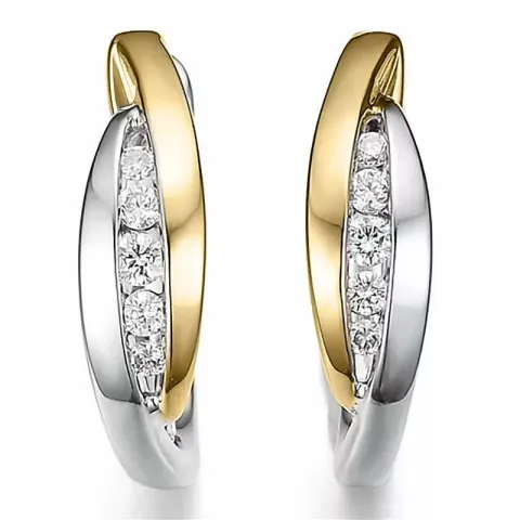13 mm diamant creool in 14 karaat goud en witgoud met diamant