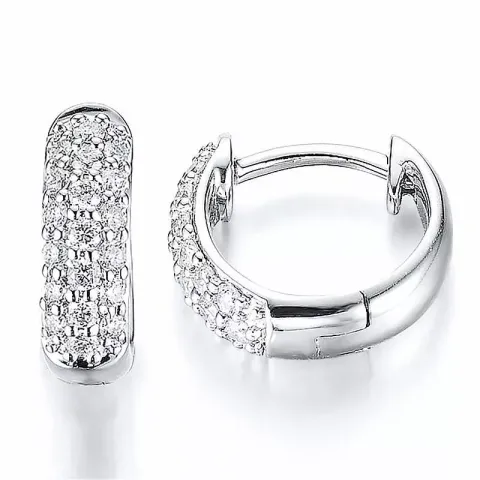10 mm diamant creool in 14 karaat witgoud met diamant