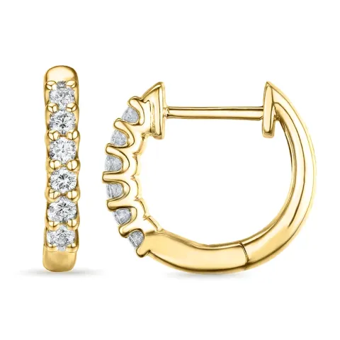 13 mm diamant creool in 14 karaat goud met diamant 